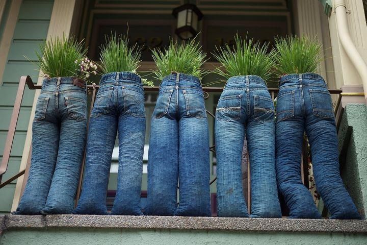 Jeans on a shelf