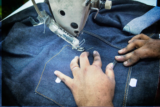 Person making jeans